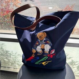 Polo by Ralph Lauren Navy Bear Tote Bag